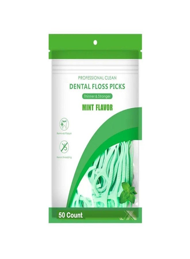 Theodore 50 pcs floss Fresh Mint Dental Floss Picks | Dentist Designed & most convenient teeth Flosser for fresh Breath & complete oral plaque removal (Mint)